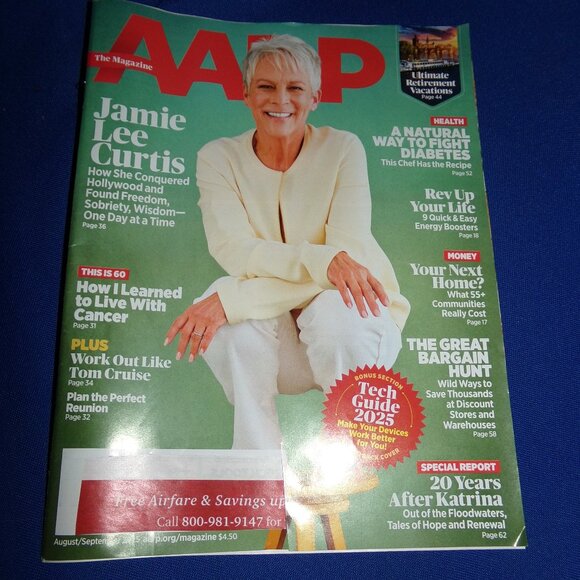 AARP Magazine - Jamie Lee Curtis - August/September 2025 - Vol 68, No 5B - Picture 1 of 5